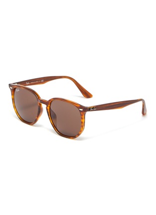Main View - Click To Enlarge - RAY-BAN - 'Propionate' hexagonal frame stripe tortoiseshell acetate sunglasses