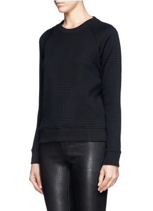 Front View - Click To Enlarge - THEORY - 'Five' micro houndstooth cloqué sweatshirt