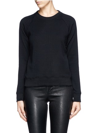 Main View - Click To Enlarge - THEORY - 'Five' micro houndstooth cloqué sweatshirt