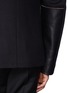 Detail View - Click To Enlarge - ALEXANDER MCQUEEN - Leather sleeve panel peacoat