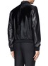 Back View - Click To Enlarge - ALEXANDER MCQUEEN - Leather and calf hair bomber jacket