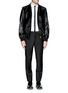 Figure View - Click To Enlarge - ALEXANDER MCQUEEN - Leather and calf hair bomber jacket