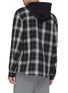 Back View - Click To Enlarge - VINCE - Check contrast hood plaid shirt