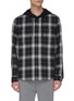 Main View - Click To Enlarge - VINCE - Check contrast hood plaid shirt