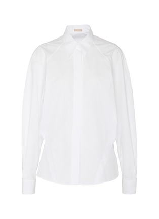 Main View - Click To Enlarge - ALAÏA - Round sleeve cotton-poplin shirt