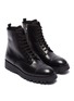 Detail View - Click To Enlarge - PRADA - Leather combat boots
