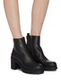Figure View - Click To Enlarge - PRADA - Leather platform ankle boots