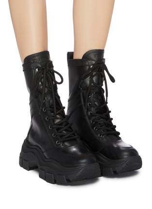 Figure View - Click To Enlarge - PRADA - Chunky outsole leather combat boots