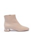 Main View - Click To Enlarge - MIU MIU - Crystal embellished heel leather ankle booties
