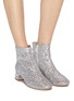 Figure View - Click To Enlarge - MIU MIU - Strass heel coarse glitter ankle boots