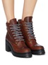 Figure View - Click To Enlarge - MIU MIU - Chunky outsole leather ankle boots