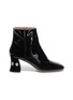 Main View - Click To Enlarge - MIU MIU - Glass crystal heel patent leather ankle boots