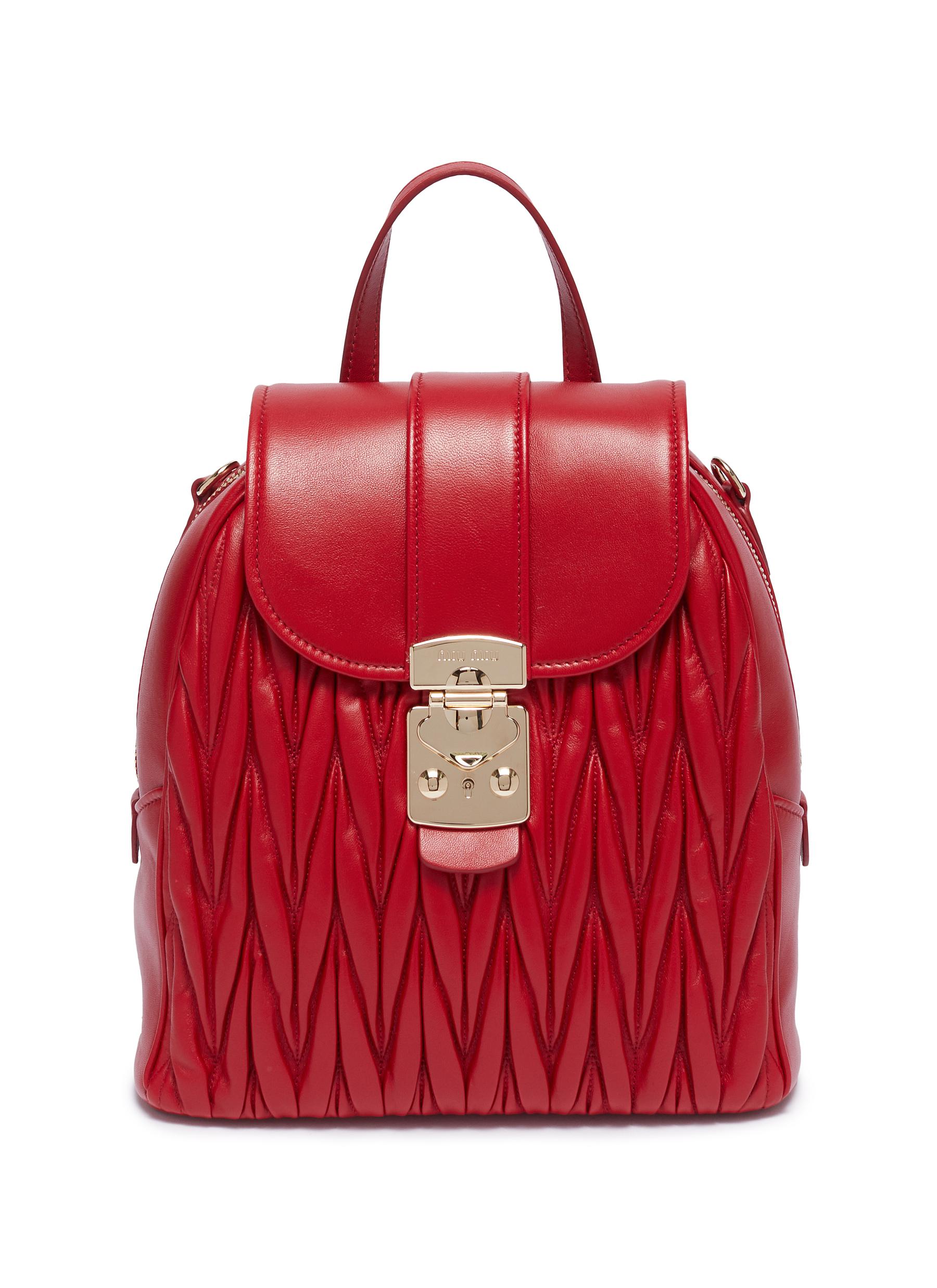 miu miu matelasse backpack