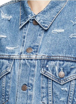 Detail View - Click To Enlarge - FORTE COUTURE - 'Yeah' glitter slogan appliqué denim jacket