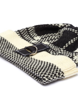 Detail View - Click To Enlarge - BERNSTOCK SPEIRS - Colourblock check virgin wool knit beanie