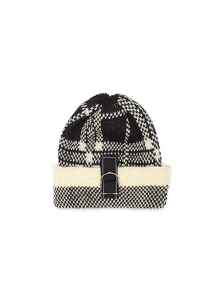 Main View - Click To Enlarge - BERNSTOCK SPEIRS - Colourblock check virgin wool knit beanie