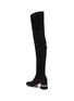  - MIU MIU - Glass crystal heel suede thigh high boots