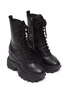 Detail View - Click To Enlarge - MIU MIU - Wedge platform leather combat boots