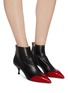 Figure View - Click To Enlarge - MIU MIU - Contrast patent toecap leather ankle boots