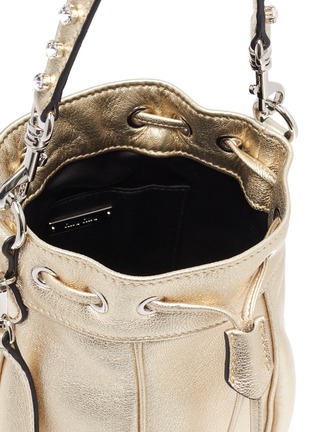 Detail View - Click To Enlarge - MIU MIU - Tassel mini metallic leather bucket bag