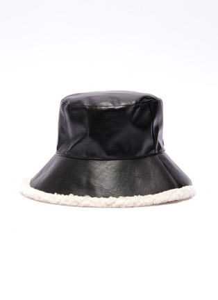 Figure View - Click To Enlarge - CHARLOTTE SIMONE - 'Billie' faux leather bucket hat