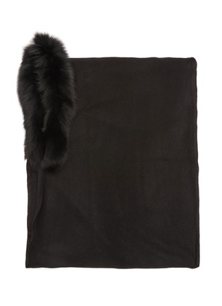 Detail View - Click To Enlarge - CHARLOTTE SIMONE - 'Samantha' fox fur trim wool blend scarf