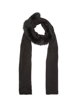 Main View - Click To Enlarge - CHARLOTTE SIMONE - 'Samantha' fox fur trim wool blend scarf