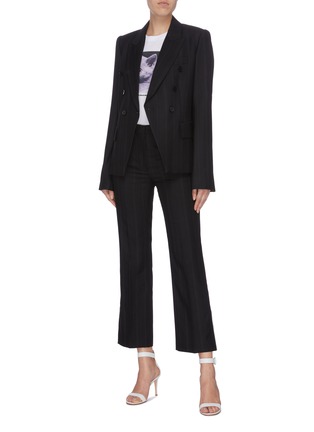 Figure View - Click To Enlarge - STELLA MCCARTNEY - Double breasted pinstripe blazer