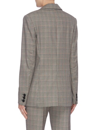 Back View - Click To Enlarge - STELLA MCCARTNEY - Contrast peaked lapel houndstooth check plaid blazer