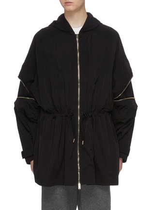 Main View - Click To Enlarge - STELLA MCCARTNEY - Hooded zip sleeve drawstring waist jacket