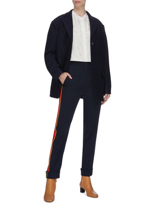 Figure View - Click To Enlarge - STELLA MCCARTNEY - Stripe outseam suiting pants