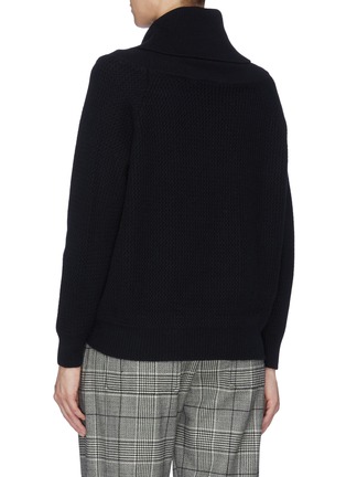 Back View - Click To Enlarge - STELLA MCCARTNEY - Frayed hem oversized cowl turtleneck sweater