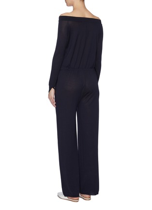Back View - Click To Enlarge - STELLA MCCARTNEY - 'All In One' off-shoulder wide leg jumpsuit