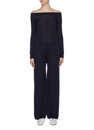 Main View - Click To Enlarge - STELLA MCCARTNEY - 'All In One' off-shoulder wide leg jumpsuit