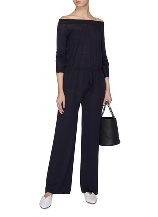 Figure View - Click To Enlarge - STELLA MCCARTNEY - 'All In One' off-shoulder wide leg jumpsuit
