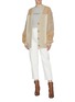 Figure View - Click To Enlarge - STELLA MCCARTNEY - Contrast topstitching wide leg jeans