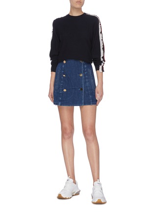 Figure View - Click To Enlarge - STELLA MCCARTNEY - Buttoned denim skirt
