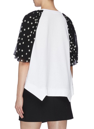 Back View - Click To Enlarge - STELLA MCCARTNEY - Polka dot pleated sleeve T-shirt