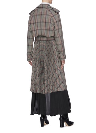 Back View - Click To Enlarge - STELLA MCCARTNEY - Belted tartan plaid trench coat