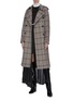 Figure View - Click To Enlarge - STELLA MCCARTNEY - Belted tartan plaid trench coat