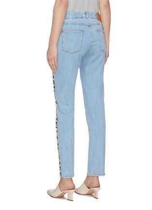 Back View - Click To Enlarge - STELLA MCCARTNEY - Logo stripe outseam jeans