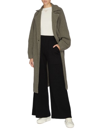 Figure View - Click To Enlarge - OYUNA - 'Thara' patch pocket cashmere knit wide leg pants