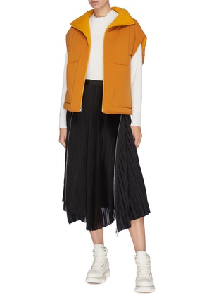 Figure View - Click To Enlarge - OYUNA - Reversible wool-cashmere knit puffer gilet