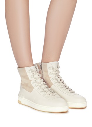 Figure View - Click To Enlarge - VINCE - 'Rowan' suede panel leather high top sneakers