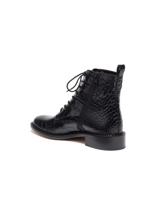  - VINCE - 'Cabria' croc embossed leather combat boots