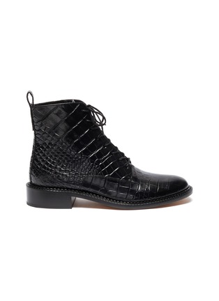 Main View - Click To Enlarge - VINCE - 'Cabria' croc embossed leather combat boots
