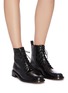 Figure View - Click To Enlarge - VINCE - 'Cabria' croc embossed leather combat boots