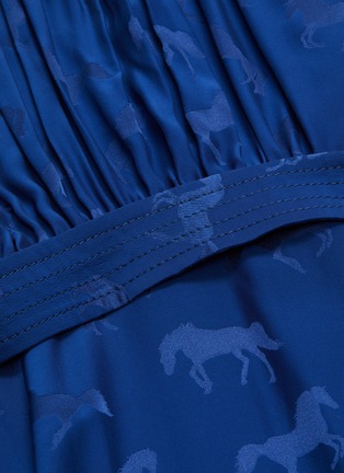 Detail View - Click To Enlarge - STELLA MCCARTNEY - Horse jacquard asymmetrical pleated dress with a belt