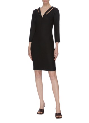 Figure View - Click To Enlarge - STELLA MCCARTNEY - Double V neck dress
