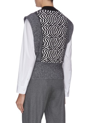 Back View - Click To Enlarge - STELLA MCCARTNEY - Contrast stripe print panelled knit top